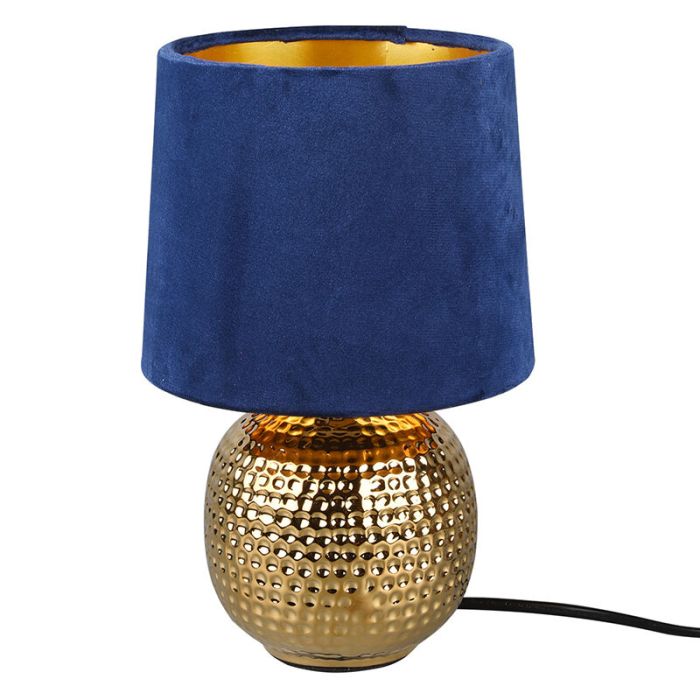 Keramik bordlampe guld, Jorre, med brytare