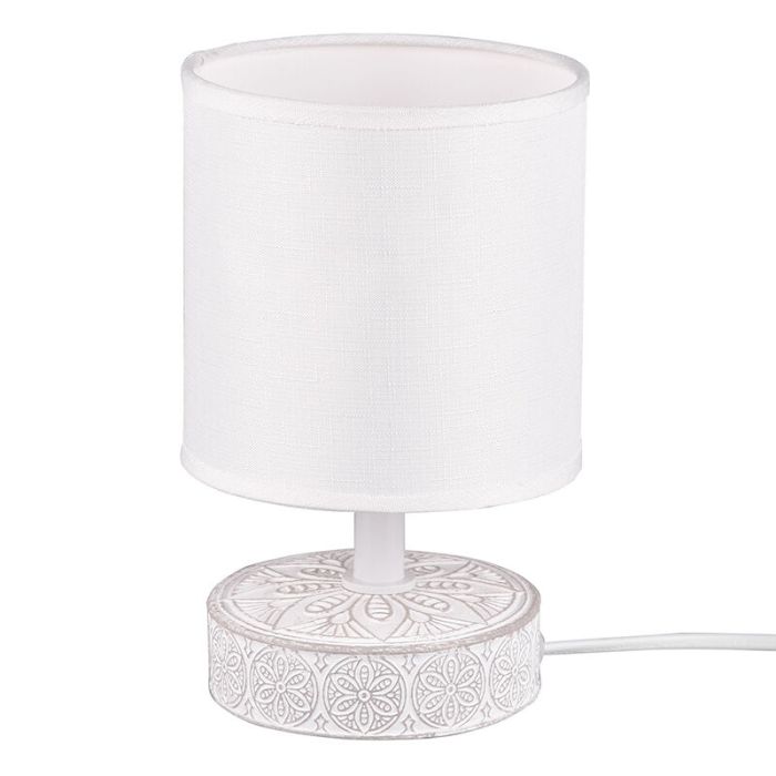 Keramik bordlampe hvid, Lola, med brytare