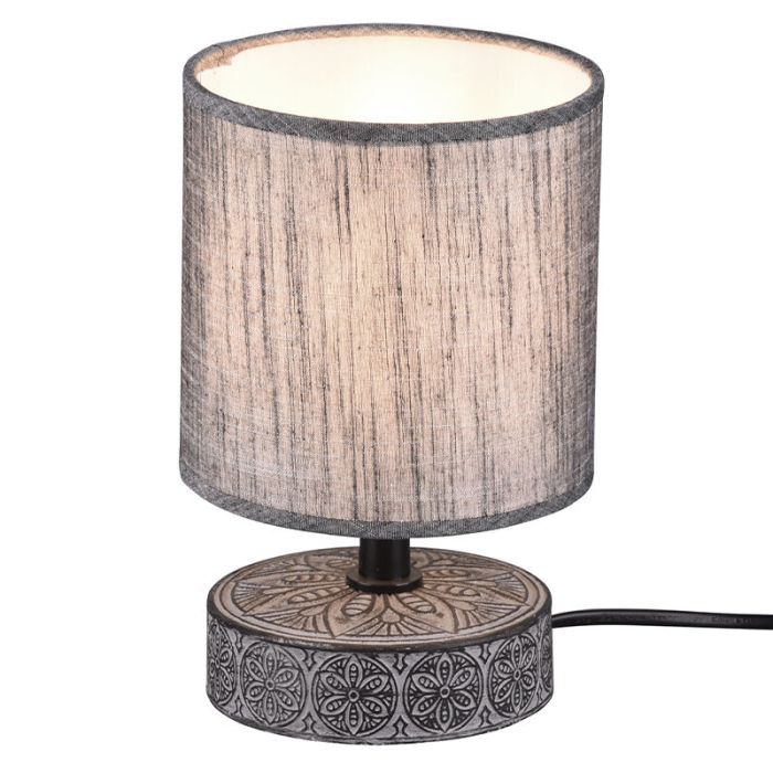 Keramik bordlampe grå, Lola, med brytare