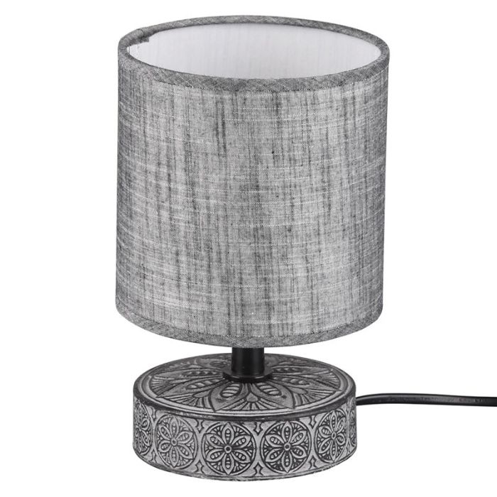 Keramik bordlampe grå, Lola, med brytare
