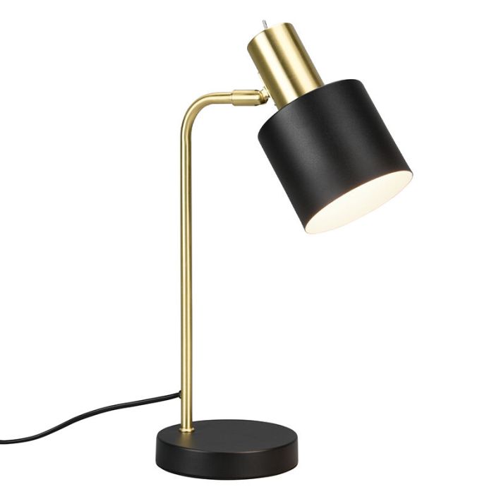 Sort bordlampe metal, Zoja, med brytare