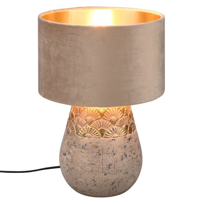 Grå bordlampe orientalsk, Selim, med brytare