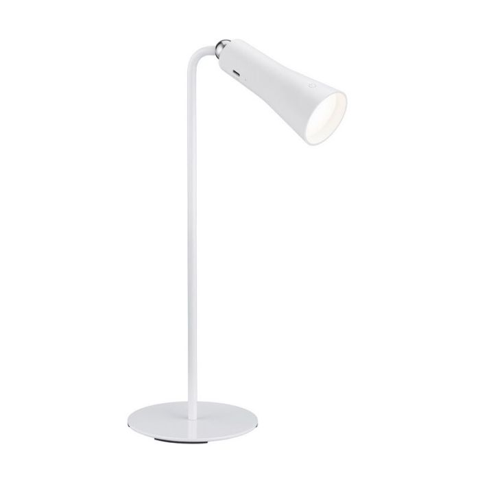Hvid bordlampe metal, Remko, 2W, 3000K LED, med beröringsdimmer