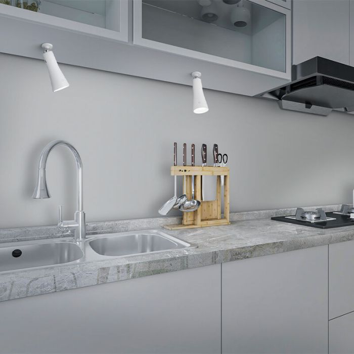 Hvid bordlampe metal, Remko, 2W, 3000K LED, med beröringsdimmer
