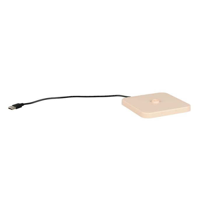 Brun genopladelige udendørs bordlampe modern, Lakisha, 1,5W, white switch LED, IP54, med beröringsdimmer