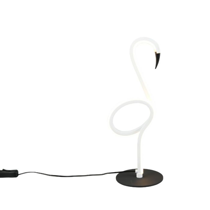 Hvid bordlampe design, Puk, 6W, 3000K LED, med brytare