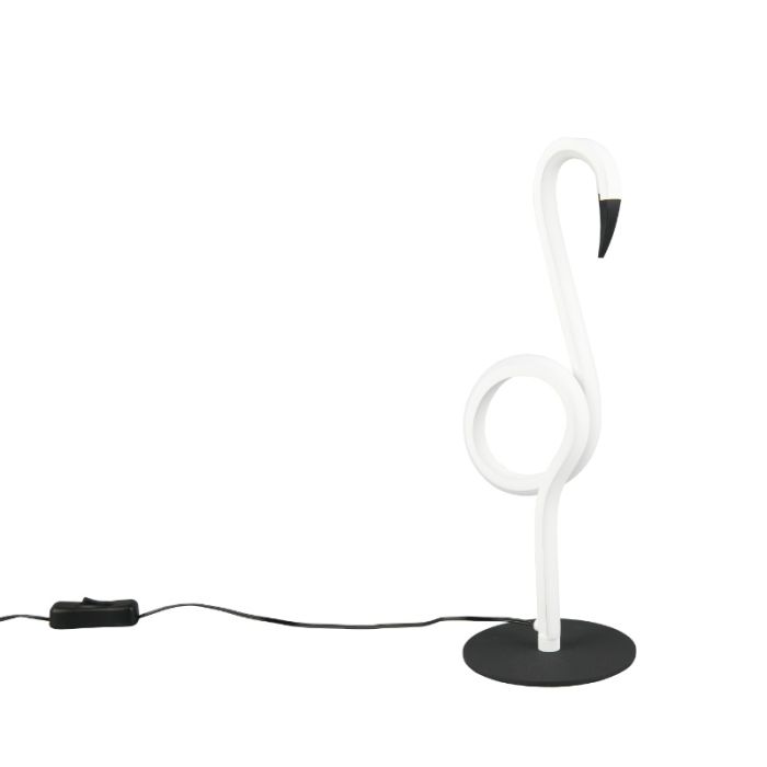 Hvid bordlampe design, Puk, 6W, 3000K LED, med brytare