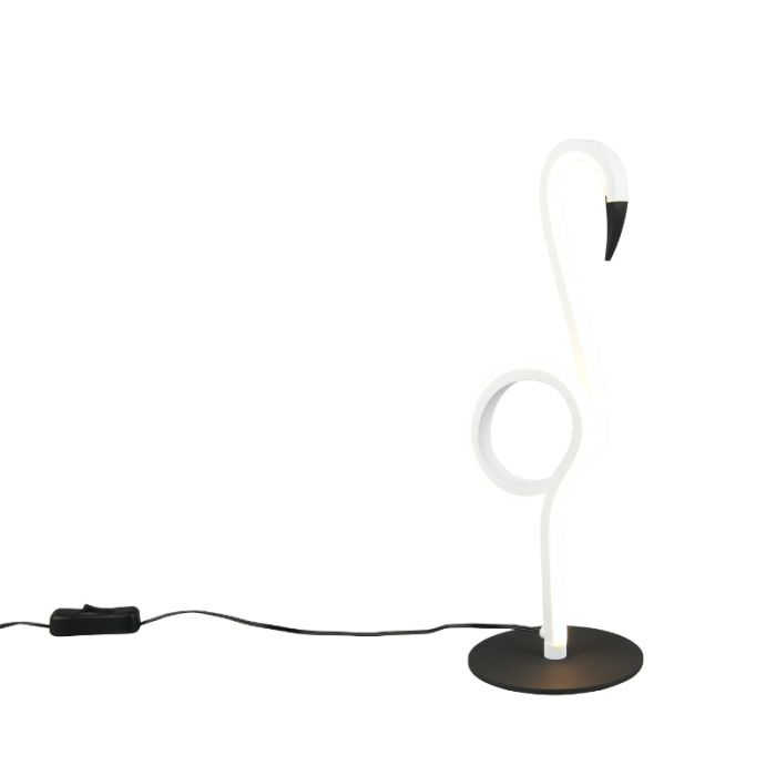 Hvid bordlampe design, Puk, 6W, 3000K LED, med brytare