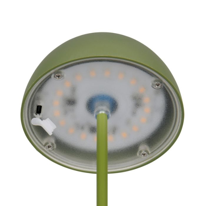 Grøn genopladelige bordlampe plast, Mikhail, 2W, 3000K LED, IP44, med beröringsdimmer
