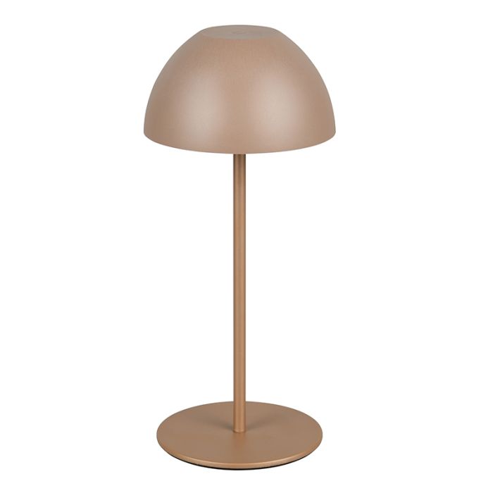 Brun genopladelige bordlampe plast, Mikhail, 2W, 3000K LED, IP44, med beröringsdimmer