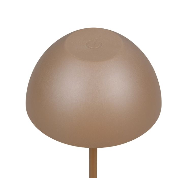 Brun genopladelige bordlampe plast, Mikhail, 2W, 3000K LED, IP44, med beröringsdimmer