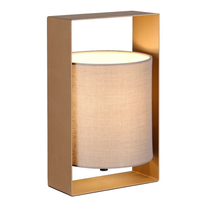 Brun bordlampe modern, Radhika, med brytare