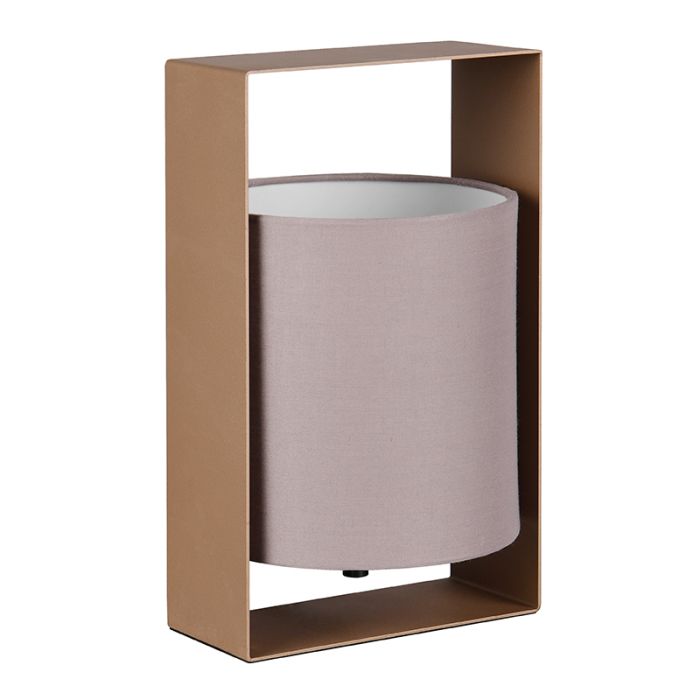 Brun bordlampe modern, Radhika, med brytare