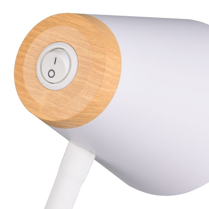 Hvid bordlampe modern, Rahul, 4,5W, 3000K LED, med brytare
