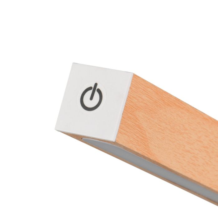 Modern genopladelige bordlampe træ, Reijer, 2W, 3000K LED, med beröringsdimmer