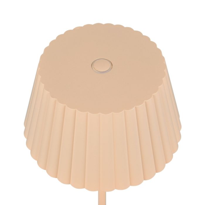 Brun genopladelige udendørs bordlampe modern, Reshma, 1,5W, 3000K LED, IP44, med beröringsdimmer