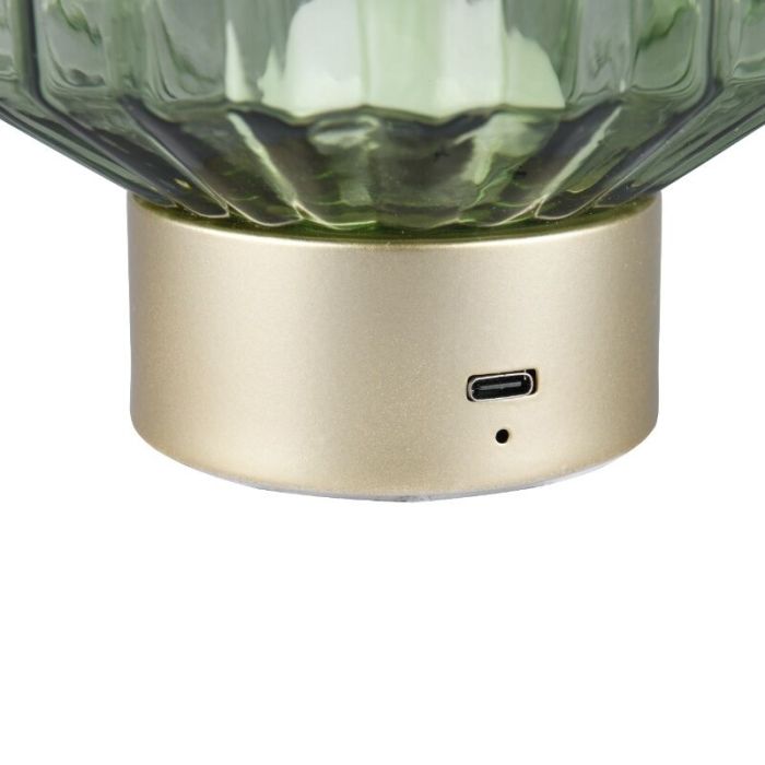 Messing genopladelige bordlampe retro, Tamer, 2W, 3000K LED, med beröringsdimmer