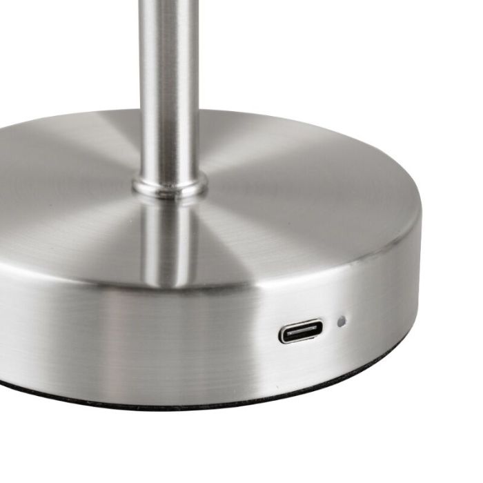 Nikkel genopladelige bordlampe modern, Dustin, 1W, 3000K LED, med beröringsdimmer