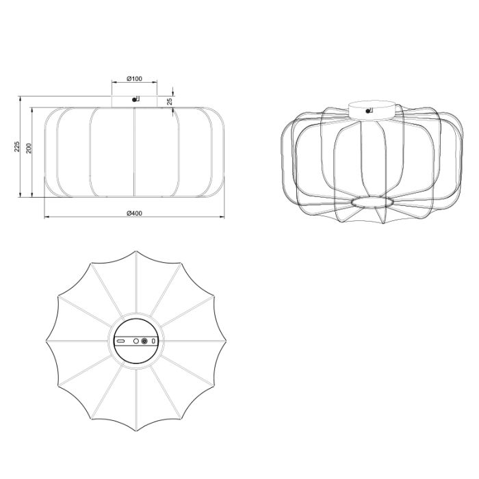Hvid loftlampe modern, Metehan