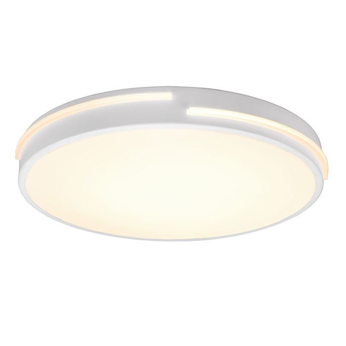 Hvid plafond modern, Fadi, 24W, varm til kold hvid justerbar LED, med fjärrkontroll