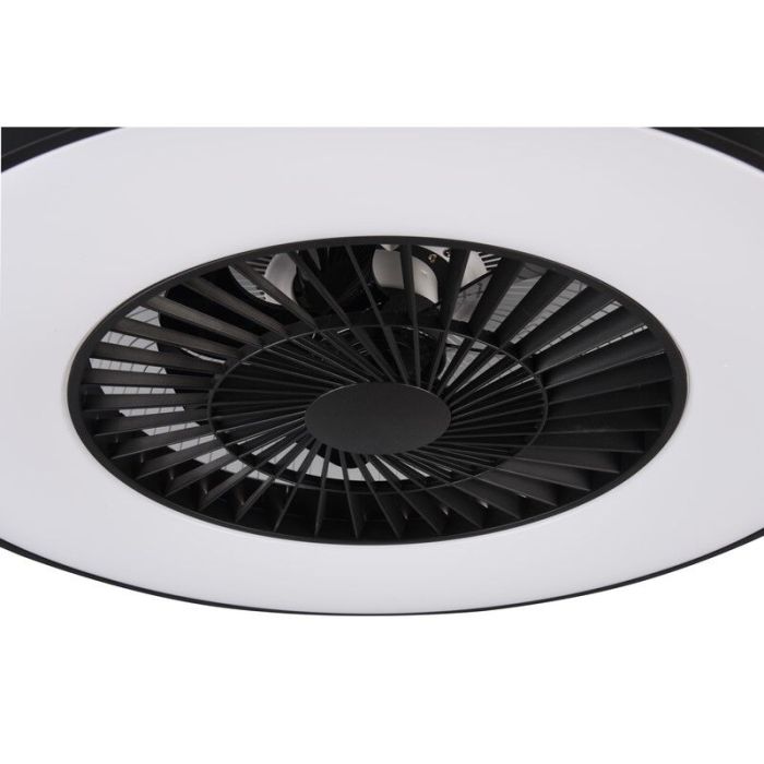 Sort loftventilator modern, Maurits, 40W, varm til kold hvid justerbar LED, med fjärrkontroll