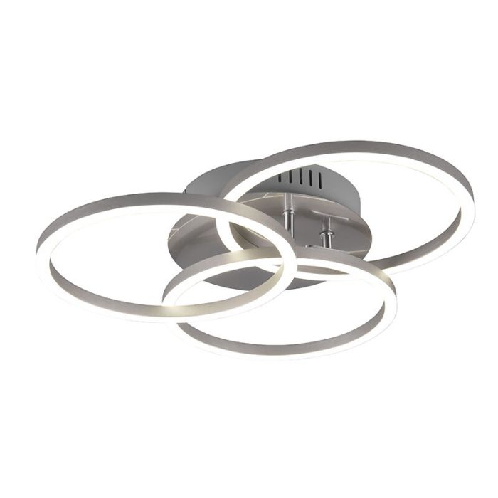 Nikkel plafond modern, Kobus, 27W, varm til kold hvid justerbar LED, med fjärrkontroll