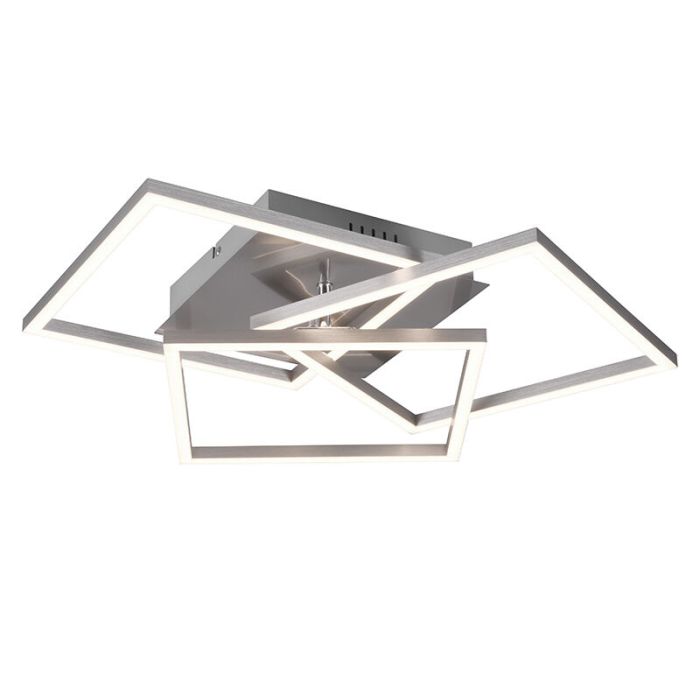 Nikkel plafond modern, Bibiana, 28W, varm til kold hvid justerbar LED, med fjärrkontroll