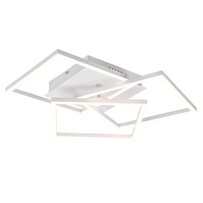 Hvid plafond modern, Bibiana, 28W, varm til kold hvid justerbar LED, med fjärrkontroll