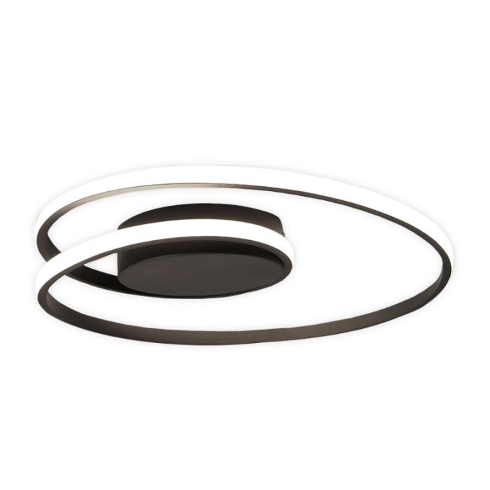 Sort plafond modern, Sassandra, 22W, 3000K LED, 3 trins lysdæmper