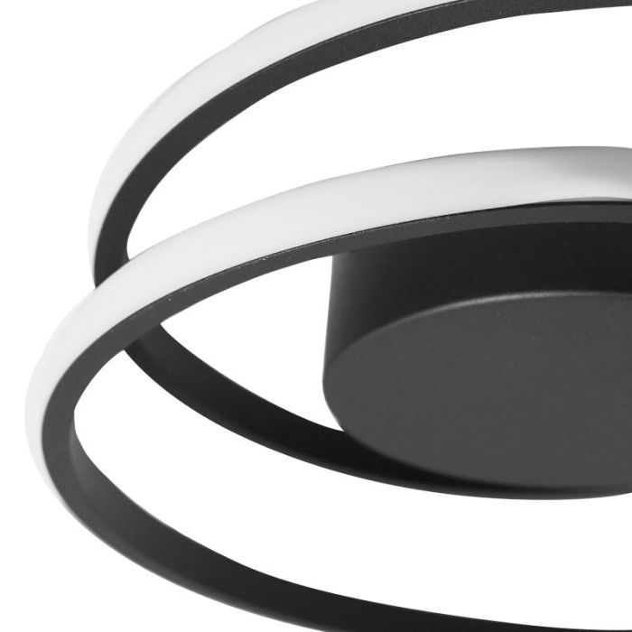 Sort plafond modern, Sassandra, 22W, 3000K LED, 3 trins lysdæmper