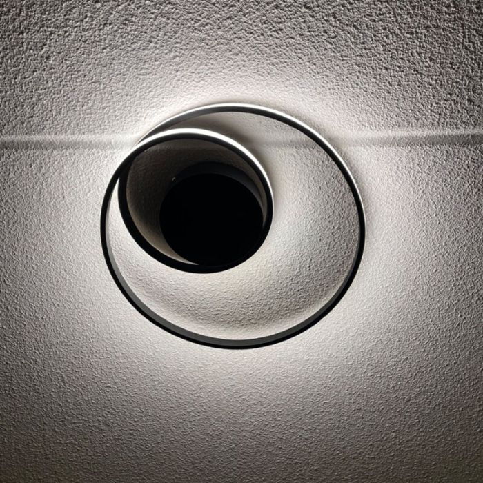 Sort plafond modern, Sassandra, 22W, 3000K LED, 3 trins lysdæmper