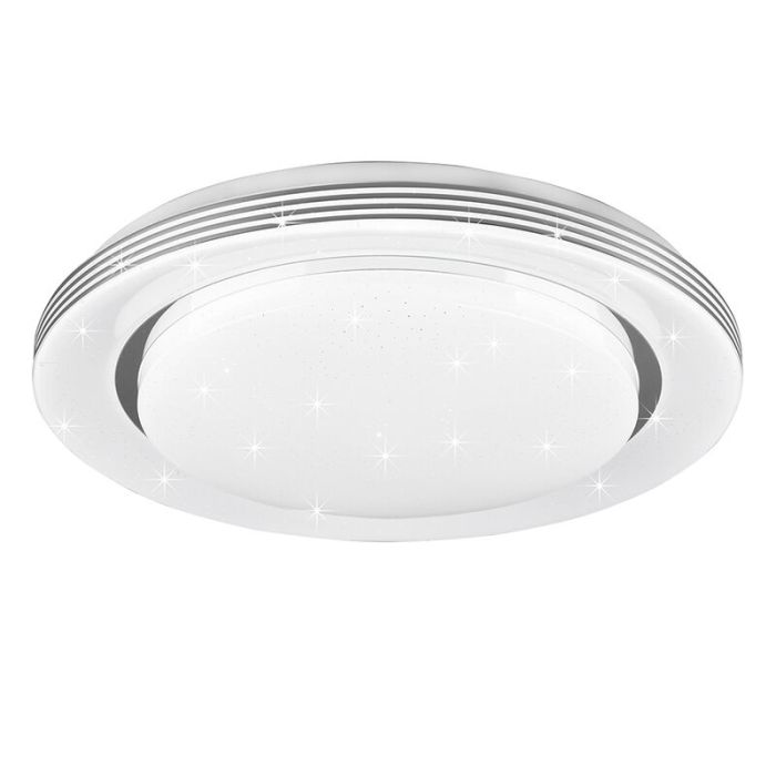 Hvid plafond modern, Alpha, 18W, varm til kold hvid justerbar LED, med fjärrkontroll
