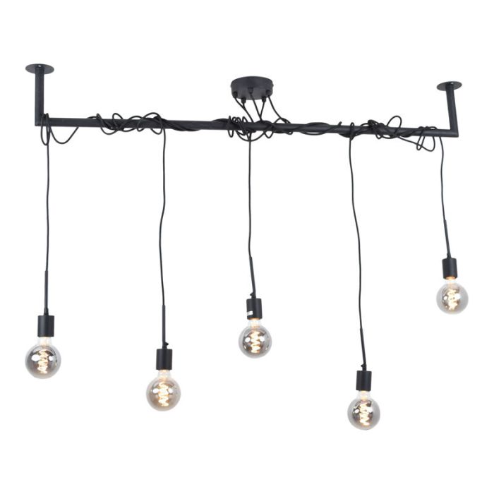 Industri pendler lampe sort, Kester