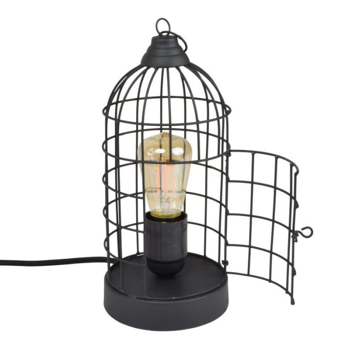 Industri bordlampe sort, Minca, med brytare
