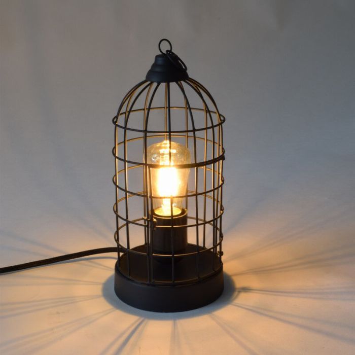 Industri bordlampe sort, Minca, med brytare