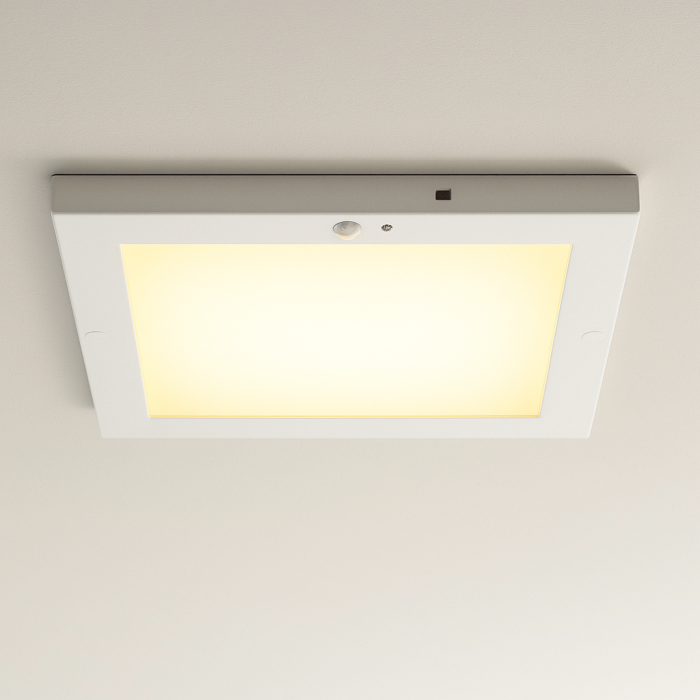 Plast loftslampe med sensor hvid, Luan, 20W, 3000K LED