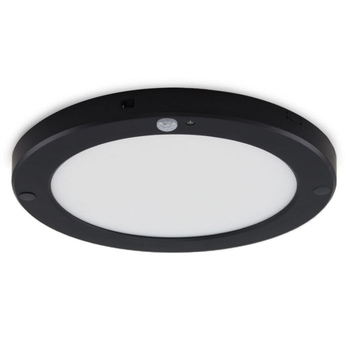 Plast loftslampe med sensor sort, Luan, 20W, 3000K LED