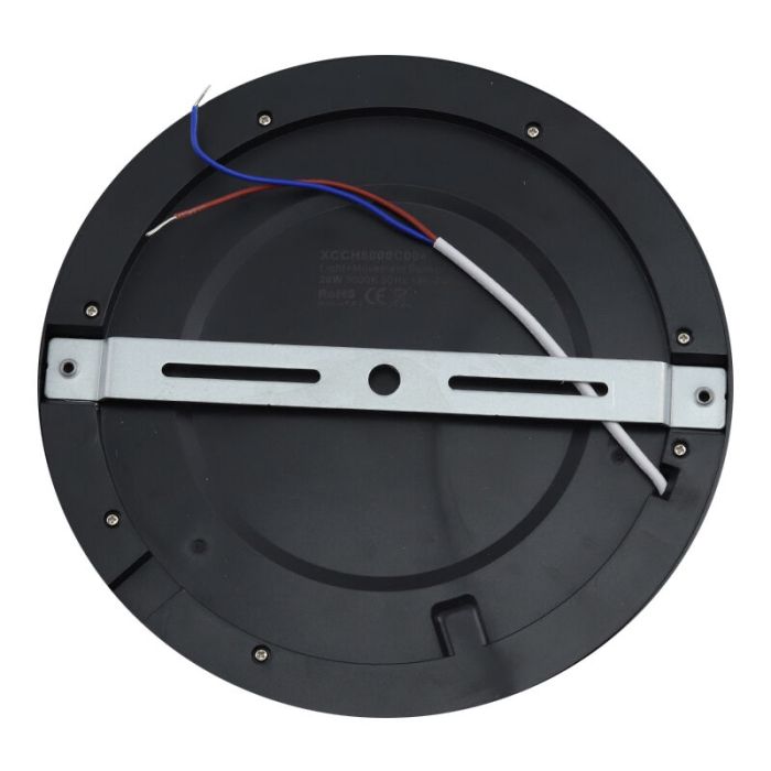 Plast loftslampe med sensor sort, Luan, 20W, 3000K LED