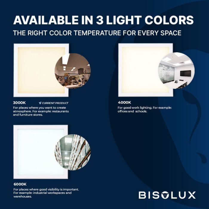 Bisolux Master LED 60x60 panel, 38W, 3000K