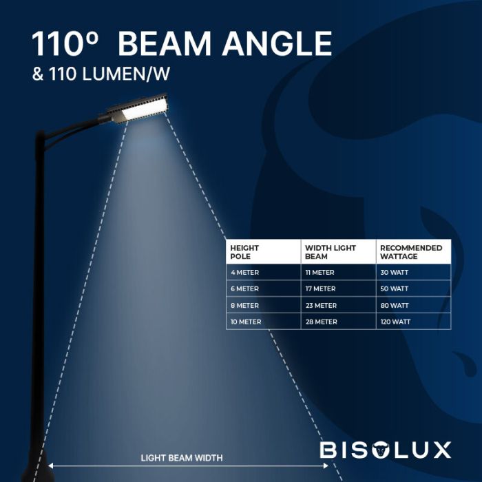 Bisolux LED gadebelysning Garry, 90W, 6000K, 5 års garanti