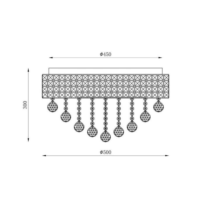 Design plafond krom, Mitzy