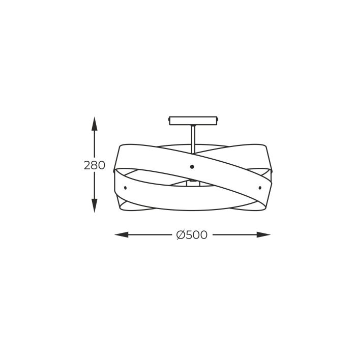 Modern loftlampe sort, Tanno