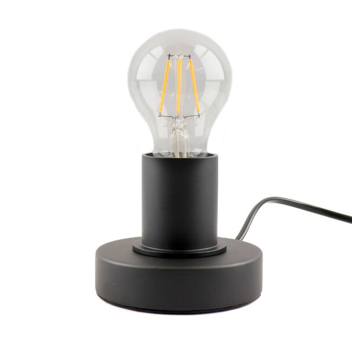 Modern bordlampe uden skærm sort, Rika, med brytare