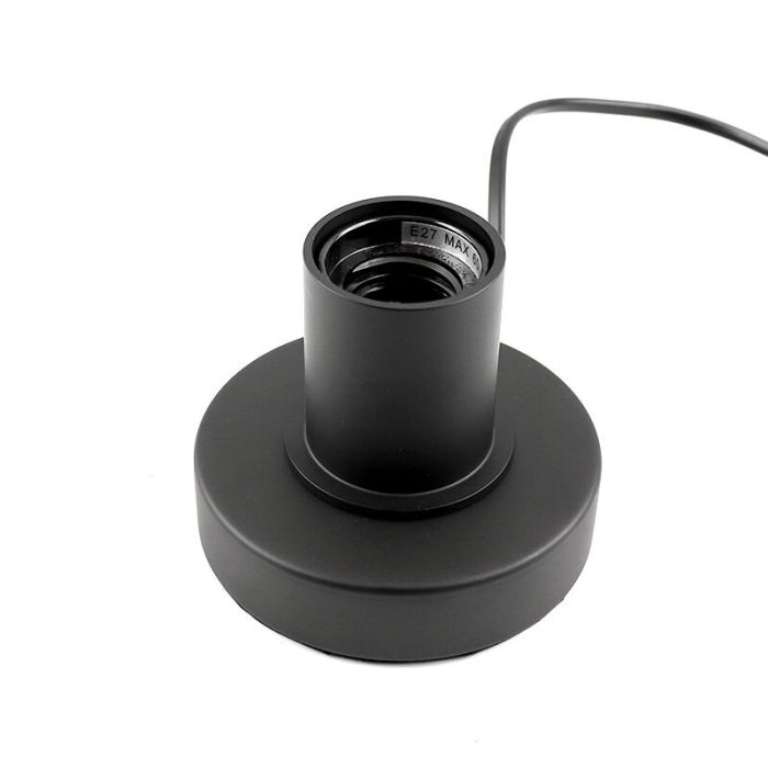 Modern bordlampe uden skærm sort, Rika, med brytare